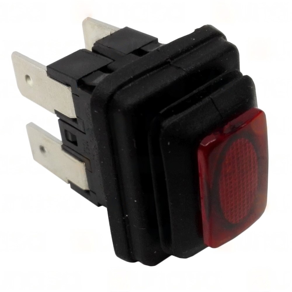 INTERRUPTOR ROJO 230V 13x20mm ALARMA