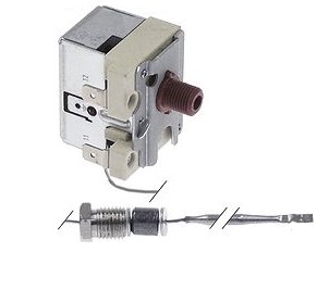 TERMOSTATO DE SEGURIDAD TEMP. DESCONEXIÓN 250 °C 1 POLOS 1NC 16 A SONDA Ø 3,1 MM SONDA L 155 MM